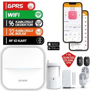 OPAX-W20-S BEYAZ GPRS I GSM I WIFI KABLOSUZ NETWORK ALARM SİSTEMİ (1 YIL AHM ÜCRETSİZ)