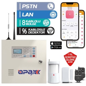 OPAX-2545LAN PSTN & LAN NETWORK KABLOLU & KABLOSUZ ALARM PANELİ (1 YIL AHM ÜCRETSİZ) OPAX-2545LAN PSTN & LAN NETWORK KABLOLU & KABLOSUZ ALARM PANELİ ( 1 YIL AHM ÜCRETSİZ )